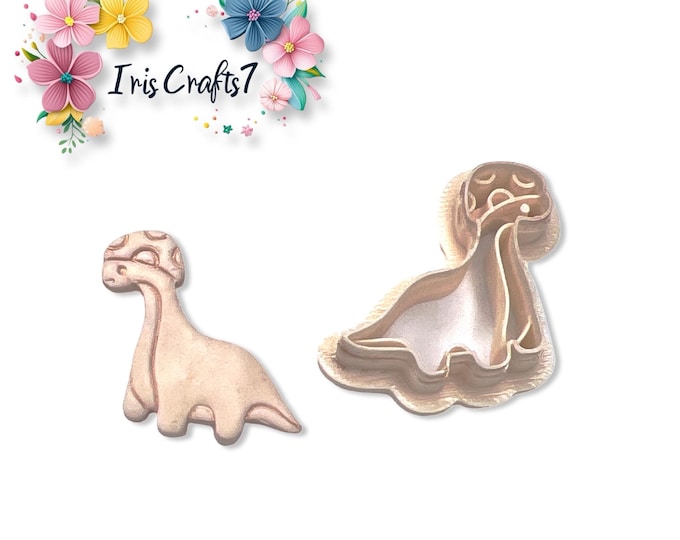 Mushroom Dinosaur Polymer Clay Cutter – Cute Dino Earring Tool – Unique Clay Jewelry Making Mold