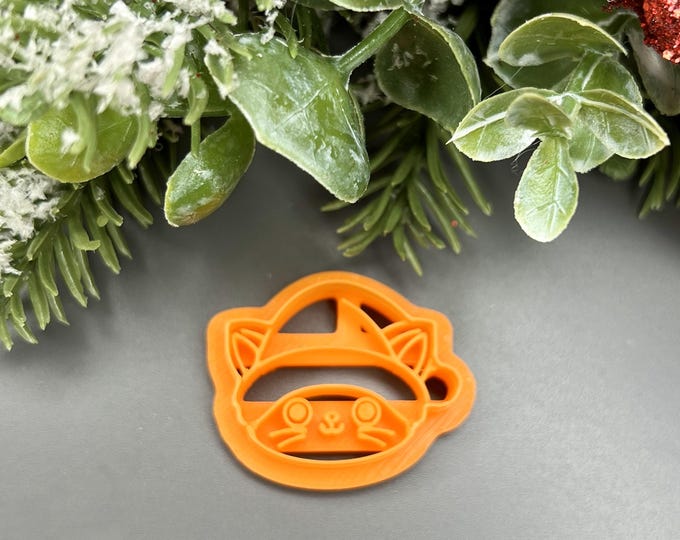 Christmas Cat Polymer Clay Cutter - Festive Holiday Craft Tool for Cat Lovers
