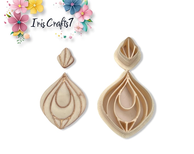 Boho Floral Teardrop Cutter Set – Polymer Clay Earring Making Tool