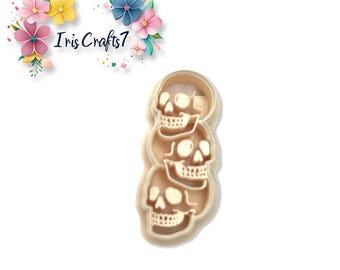Polymer Clay Cutters Stacked Skulls – Spooky Halloween Tools for Handmade Earrings