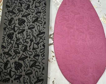 Rubber Texture Mat Mushroom Design for Polymer Clay, Crafting Tool for Unique Impressions & Detailed Surface Patterns