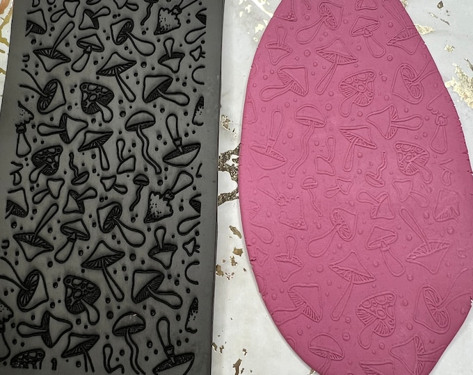 Mushrooms polymer clay rubber texture mat