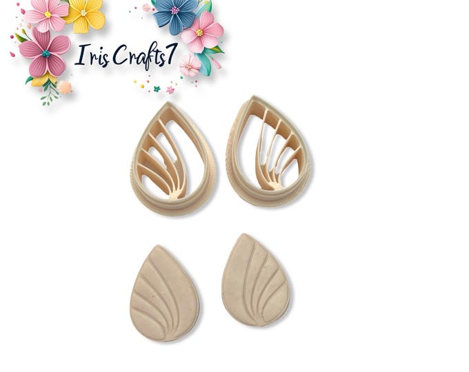 Teardrop Petal Polymer Clay Cutter – Intricate Decorative Clay Tool for Earring Making & Handmade Jewellery Crafts