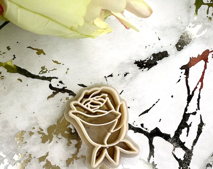 Rose 3 polymer clay cutter