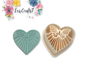 Heart with Butterfly Polymer Clay Cutter | Earring Shape | Craft Tool