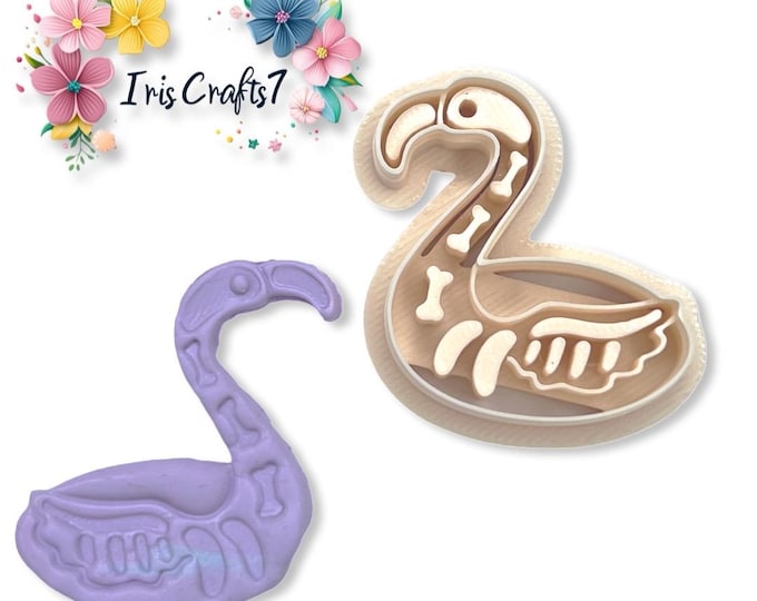 Skeleton Flamingo Polymer Clay Cutter - Ceramic tools - Halloween Earrings Making