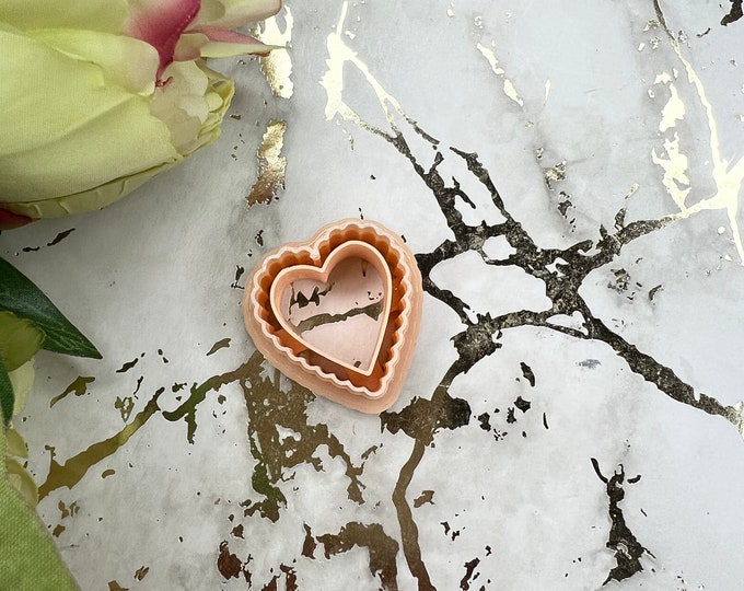Heart 5 polymer clay cutter / earrings cutter