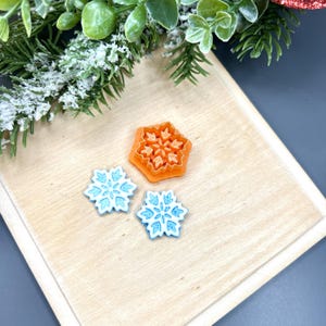 Schneeflocke 16 Polymer Clay Cutters - Handgefertigte Ohrringe - Keramik Werkzeuge - Weihnachtsschmuck