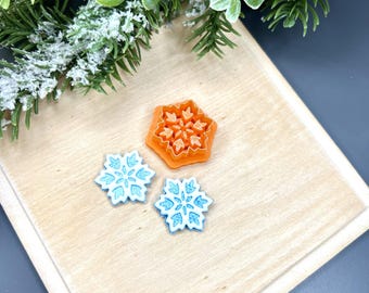 Snowflake 16 Polymer Clay Cutters - Handmade Earrings - Ceramic tools - Christmas Jewellery