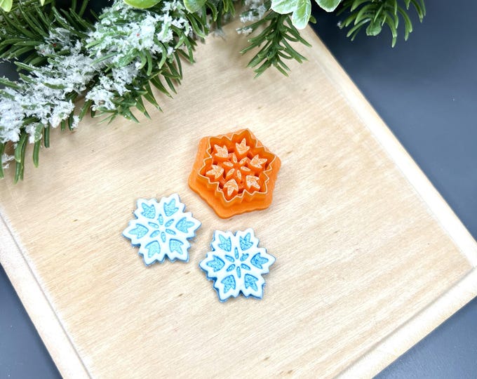Snowflake 16 Polymer Clay Cutters - Handmade Earrings - Ceramic tools - Christmas Jewellery