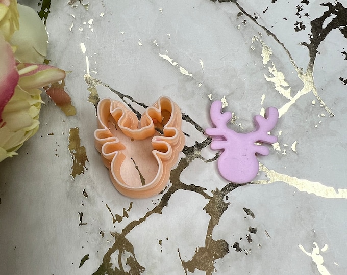 Deer 5 Polymer Clay Cutter Set – Forest Animal Clay Tools – DIY Earrings – Handmade Jewelry Supplies – PLA 3D Printed Molds