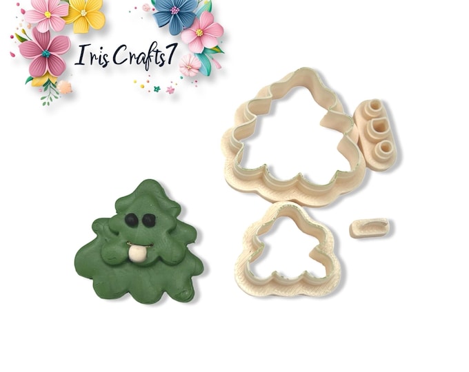 Melted Christmas Tree Polymer Clay Cutter Set for Handmade Earring Making, Craft Tools