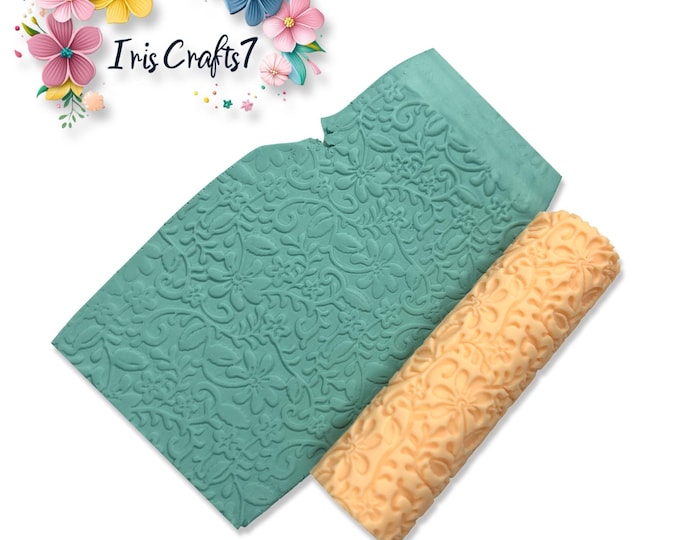 Floral No 21 Polymer Clay Texture Roller for Earrings Jewelry Tool