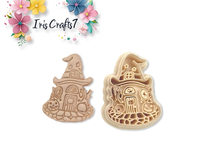 Halloween House 2 Polymer Clay Cutter – Haunted House Clay Earring Tool – Spooky Halloween Earring Making Supplies