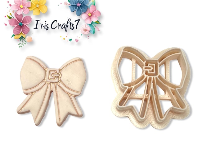 Santa Ribbon no. 2 Polymer Clay Cutter for Christmas Earring Making, Jewellery Tools