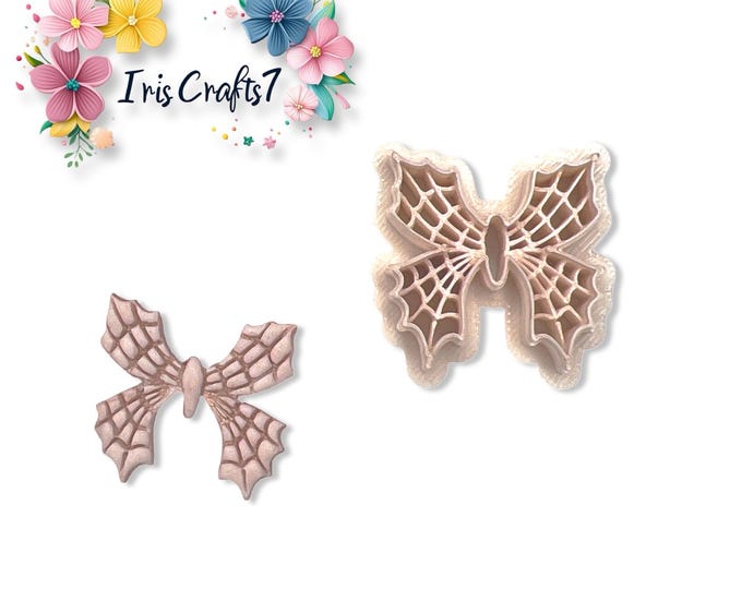 Cobweb Butterfly 2 Clay Cutter – Spiderweb Wing Earring Making Tool – Halloween Jewelry Supplies