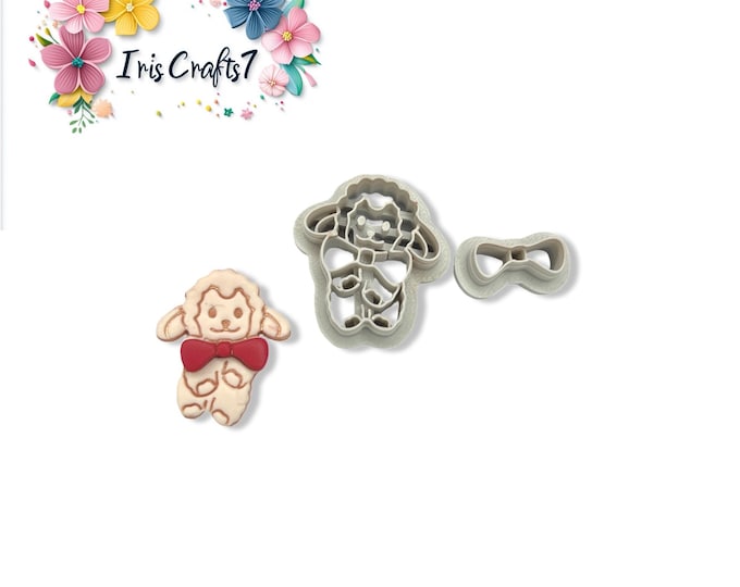 Lamb With Ribbon Polymer Clay Cutter for Earrings Jewelry Tool