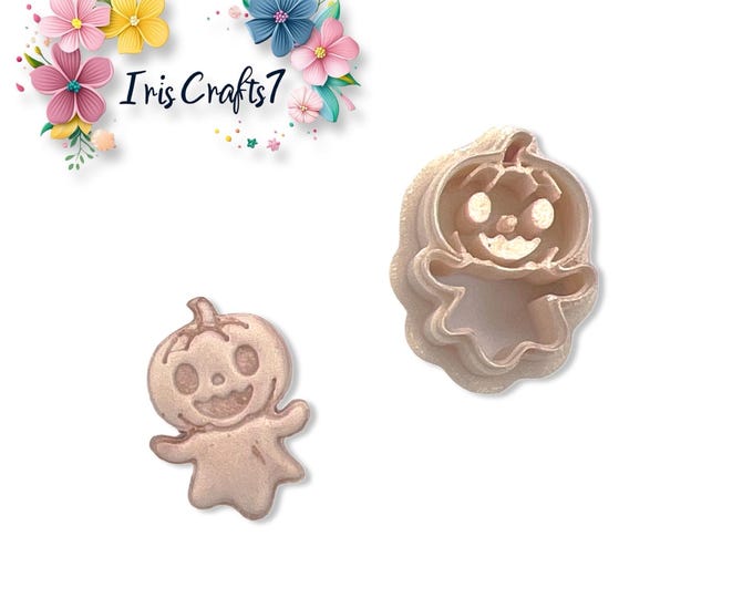 Cartoon Pumpkin Ghost Polymer Clay Cutter – Halloween Earring Making Tool – Spooky Cute PLA Cutter for DIY Jewelry Supplies