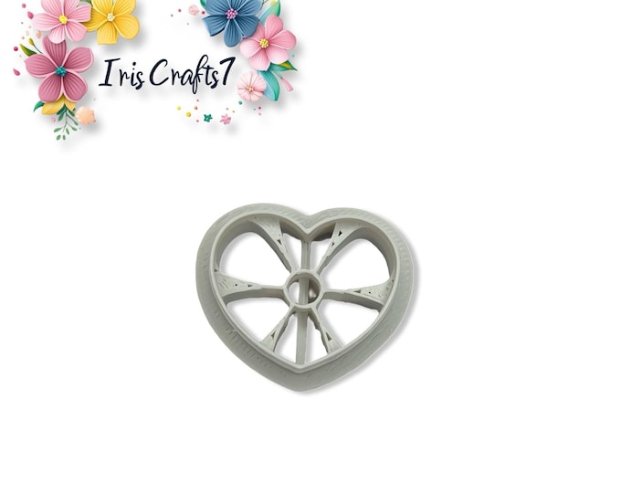 Heart Flower No 4 Polymer Clay Cutter for Valentine Earrings Jewelry Tool