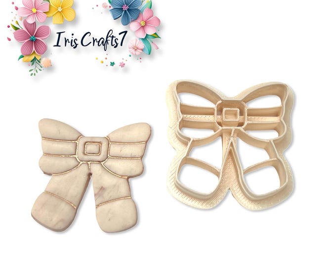 Santa Ribbon no. 3 Polymer Clay Cutter for Christmas Earring Making, Jewellery Tool