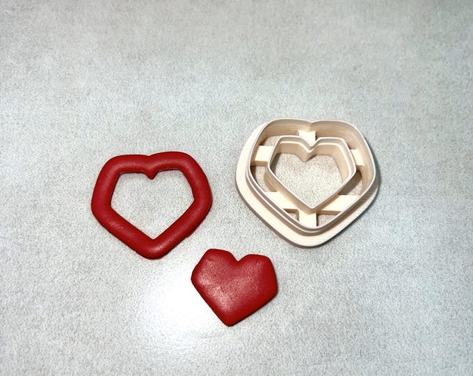 Valentine's Earrings - Handmade Polymer Clay Heart Outline 4 Cutters for Unique DIY Jewellery Gifts