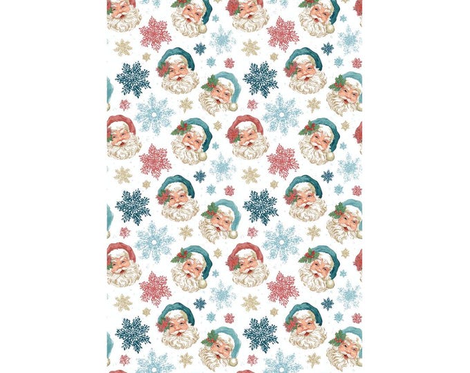 Santa and Snowflakes Transfer Paper for Christmas Earring Making, Water Soluble Sheet