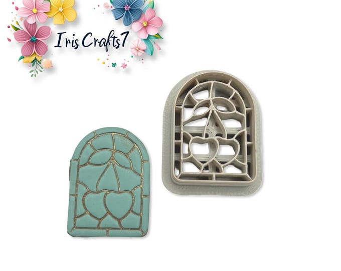Stained Glass Heart Cherries Polymer Clay Cutter for Earrings Jewelry Tool