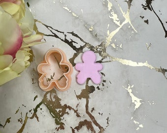 Christmas Gingerbread Girl 2 Polymer Clay Cutters – Holiday Earring Making Tools – Cute Cookie Clay Shapes