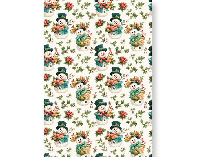 Snowman no.2 Image Transfer Paper for Polymer Clay Christmas Earring Making