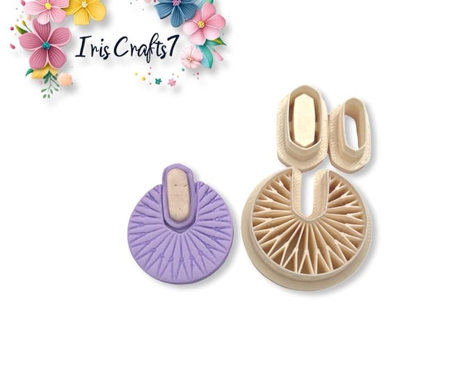 Art Deco Sun Polymer Clay Cutter - Ceramic Tools - Earrings Making