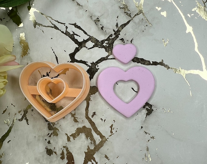 Heart 1 polymer clay cutter / earrings clay cutters