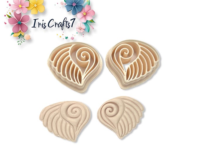 Spiral Wing Feather Polymer Clay Cutter – Intricate Clay Tool for Earring Making & Handmade Jewellery Crafts