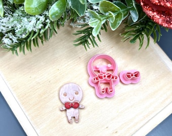 Polymer Clay Cutter – Gingerbread Boy 4 Set for Holiday Earrings – Christmas DIY Craft Tools for Clay Artists