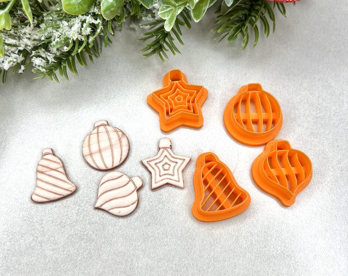 Christmas Ornaments Set 1 Polymer Clay Cutters - Handmade Earrings - Cookie Cutters
