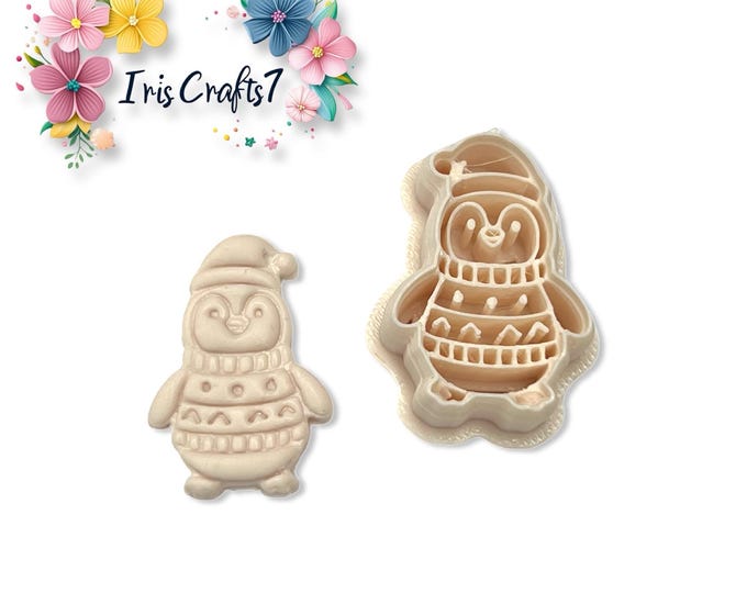 Penguin in Sweater and Hat Polymer Clay Cutter for Jewellery & Earring Making