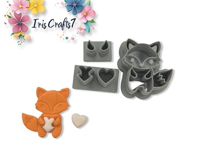 Love Fox Polymer Clay Cutter Set Valentine Earring Tool