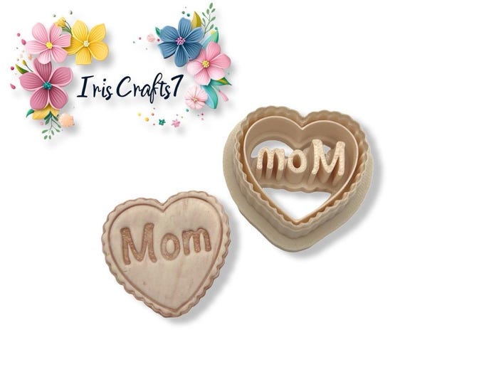 Heart Mom Polymer Clay Cutter for Earrings Making - Mother's Day Gift Craft Tool - Heart Shaped Jewelry Mold