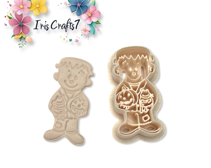 Clay Cutters Frankenstein’s Monster with Frog and Pumpkin – Halloween Earring Making Tools, Spooky Jewellery & DIY Crafts