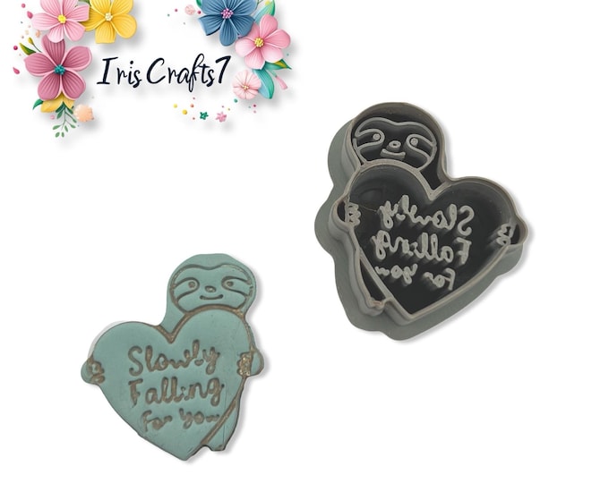 Sloth Heart Message Polymer Clay Cutter Valentine Earring Tool