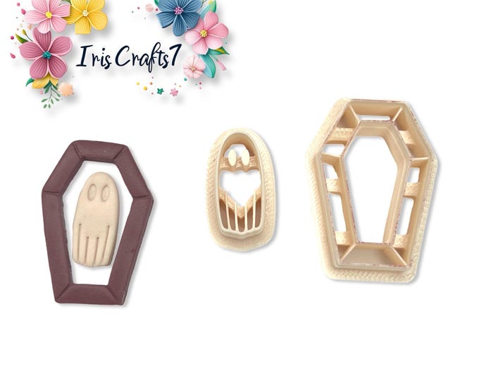 Clay Cutters Ghost in a Coffin Frame – Unique Halloween Polymer Clay Tools for Handmade Earrings, Gothic Jewellery & Craft Supplies