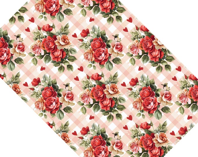 Roses Hearts Plaid Image Transfer Paper Water-Soluble Sheet Polymer Clay Earrings