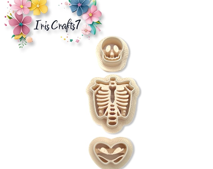 Polymer Clay Cutters Skeleton 4 – Spooky Halloween Tools for Skull Earrings
