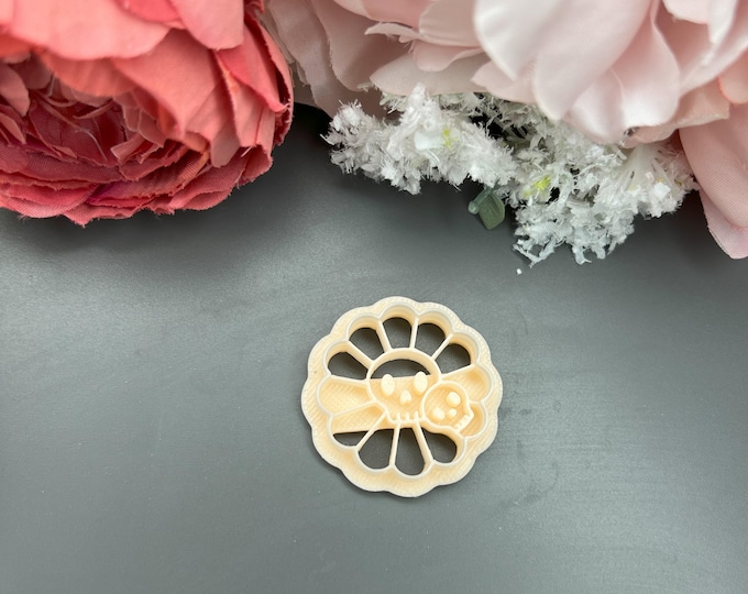 Flower Skull 5 Polymer Clay Cutters_ Halloween Earrings_ Ceramic Tools_ Handmade Jewellery