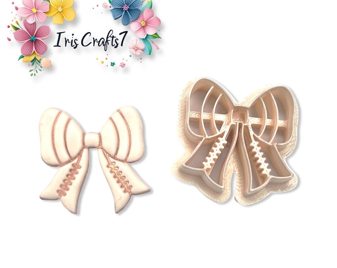 Polymer Clay Cutters American Football Ribbon – Earring Making Tools – Sports Jewelry Supply – Handmade Craft Accessory