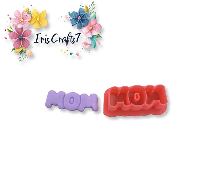 Mom Text 2 Polymer Clay Cutters - Earrings Making - Ceramic Tools