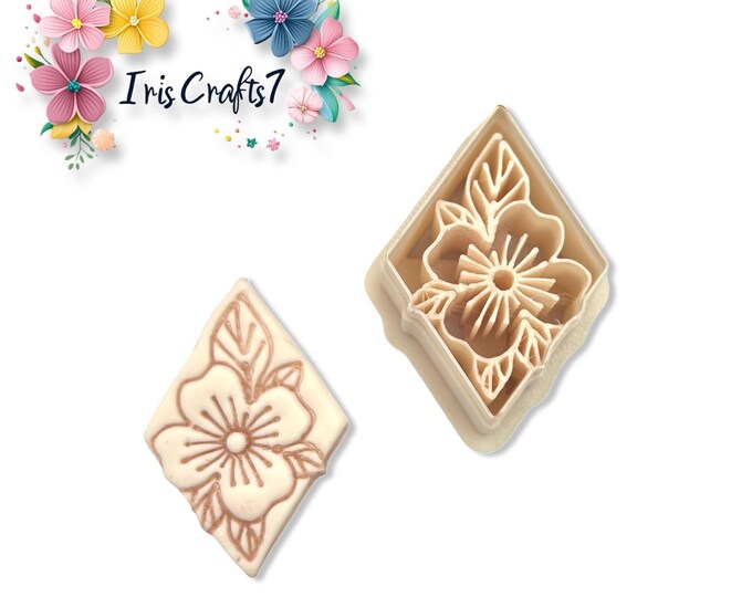 Botanical Diamond Bloom Polymer Clay Cutter | Flower Earring Shape | Craft Tool