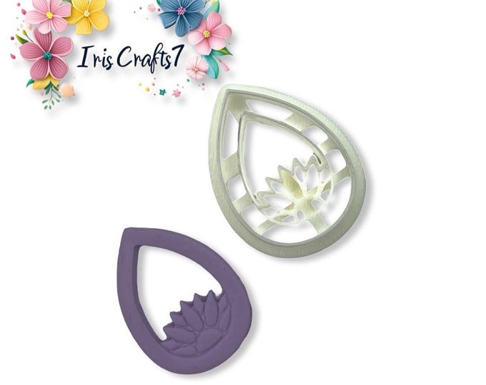 Drop Sunflower 2 Polymer Clay Cutter - Earring Making - Ceramic Tools