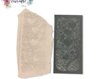 Hearts Waves No.2 Rubber Texture Mat Polymer Clay Valentine Earrings Sheet