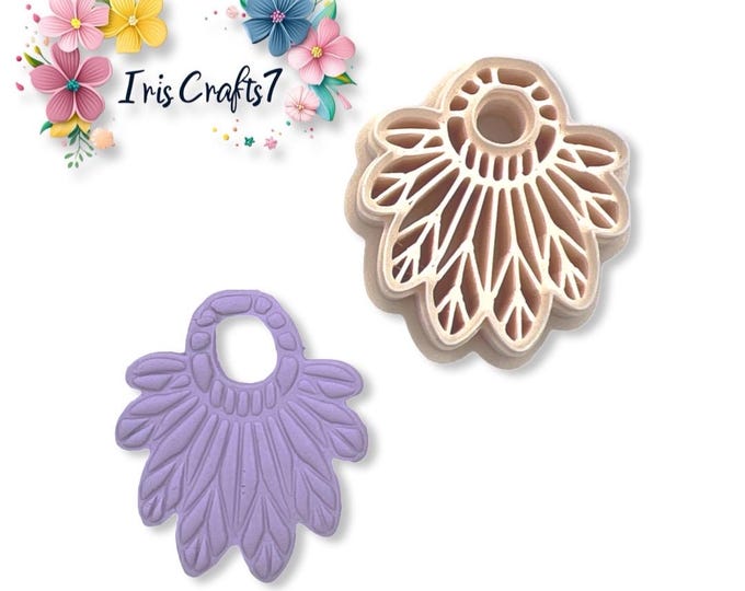 Bohemian Feathers 1 Polymer Clay Cutter - Earrings Making
