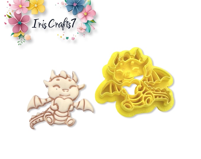 Dragon With Heart Polymer Clay Cutter Valentine Earrings Tool
